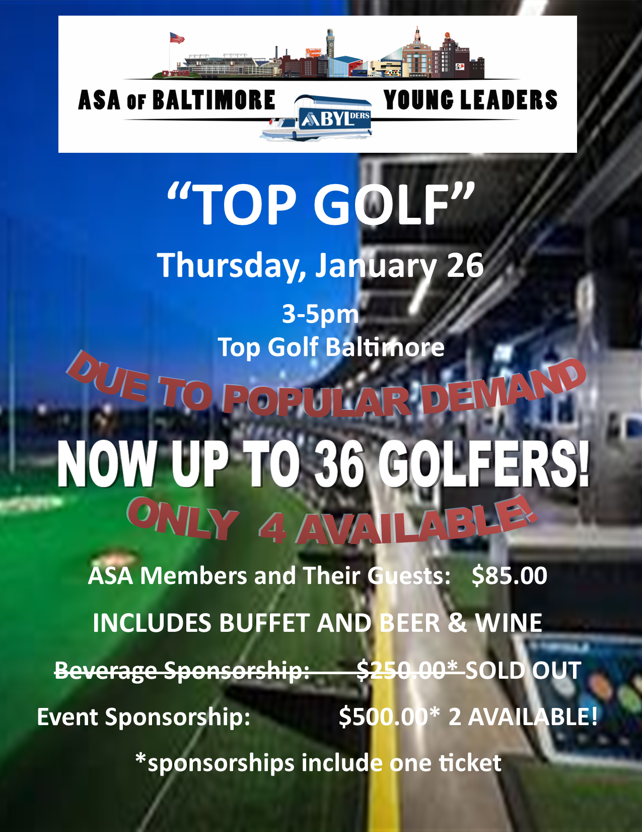 TopGolf Sponsorship and event tickets